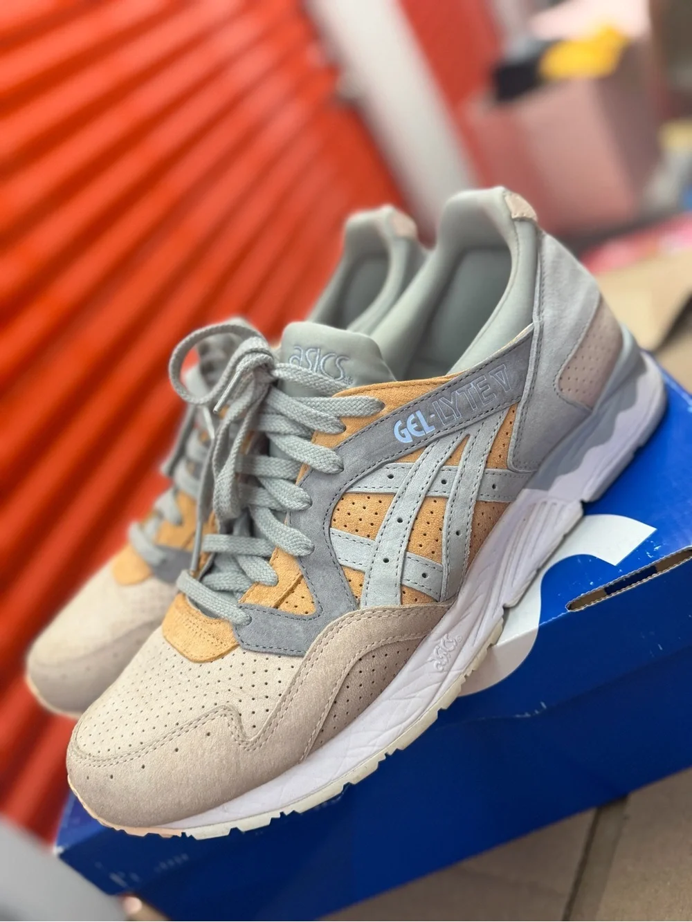 ASICS Sneakers in Light Gray and Tan